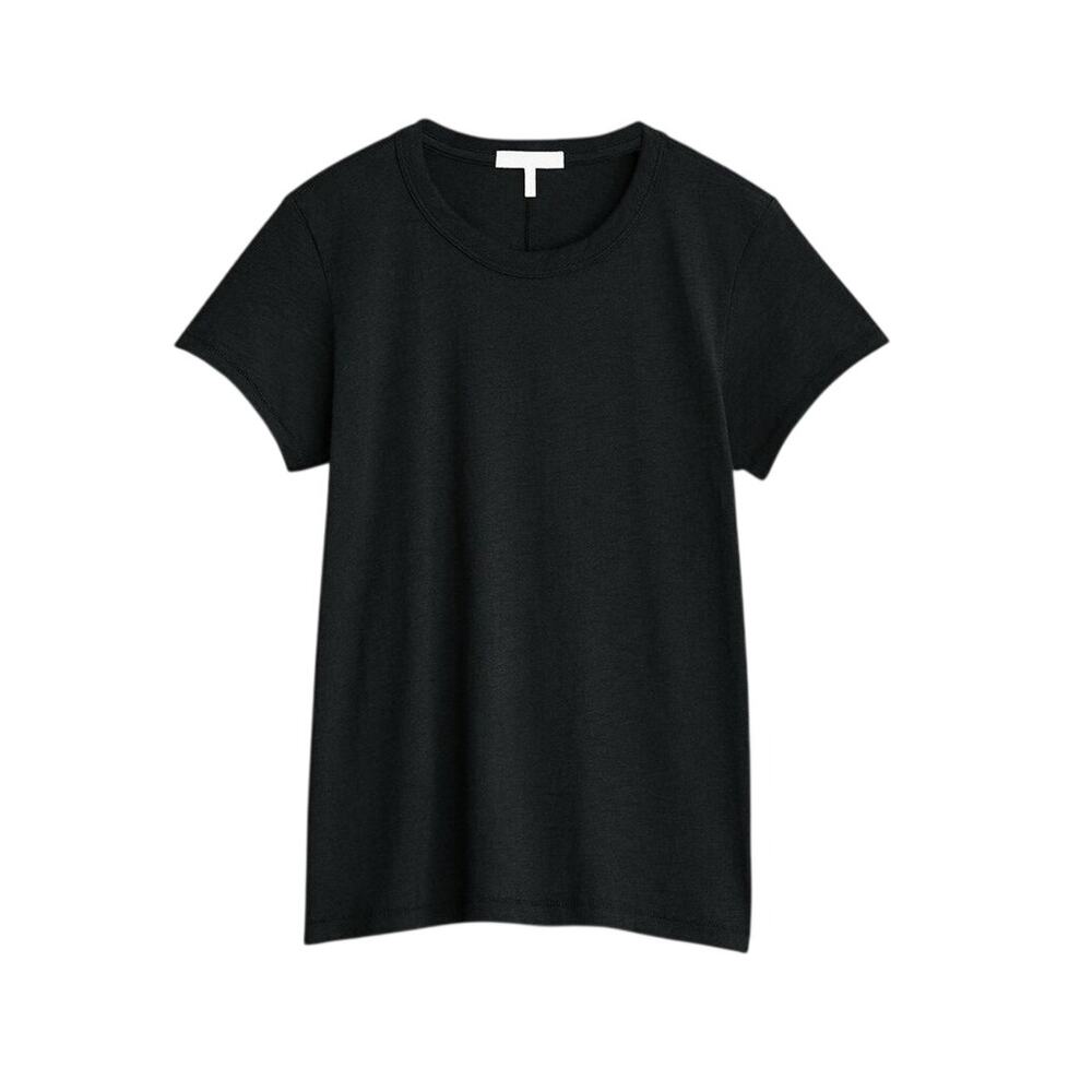 Rag & Bone M Black Cotton Viscose Crew Neck T-Shirt Relax Fit Tee- Quiet Luxury
